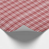 Papier Cadeau Motif rouge chic de rayures de plaid (Coin)