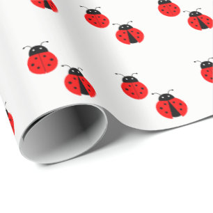 Papier Cadeau Motif rouge de coccinelle
