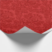 Papier Cadeau Motif rouge de damassé (Coin)