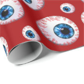 Papier Cadeau Motif rouge de globe oculaire (Coin rond)