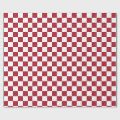 Papier Cadeau Motif rouge de Noël à damiers (Plat)