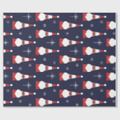 Papier Cadeau Motif rouge de Noël Retro Père Noël (Plat)