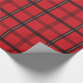 Papier Cadeau Motif rouge de plaid (Coin)