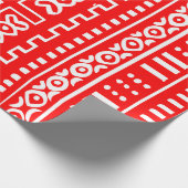Papier Cadeau Motif rouge de tissu de boue (Coin)