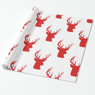Papier Cadeau Motif rouge de vacances du mâle Antler du renne