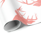 Papier Cadeau Motif rouge de vacances du mâle | du renne | (Coin rond)