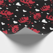Papier Cadeau Motif rouge et blanc cupide Valentine (Coin)