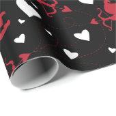 Papier Cadeau Motif rouge et blanc cupide Valentine (Coin rond)