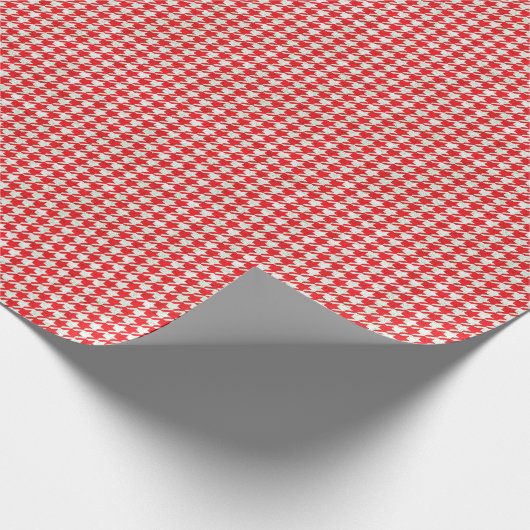 Papier Cadeau Motif rouge et blanc de pied-de-poule (Coin)