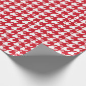 Papier Cadeau Motif rouge et blanc lumineux de pied-de-poule (Coin)