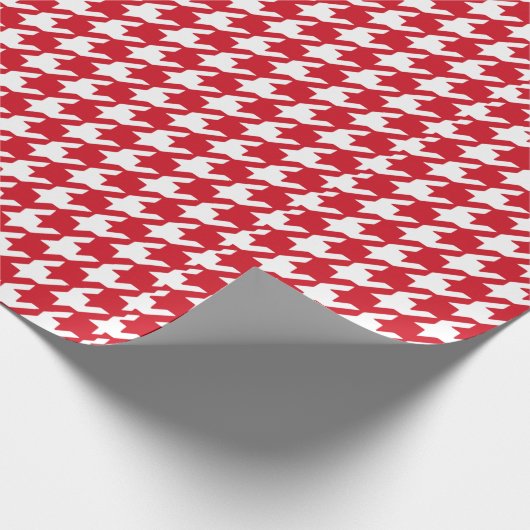 Papier Cadeau Motif rouge et blanc lumineux de pied-de-poule (Coin)