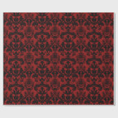 Papier Cadeau Motif rouge et noir de damassé (Plat)