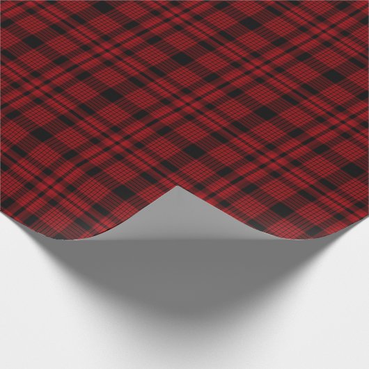 Papier Cadeau Motif rouge et noir de plaid (Coin)