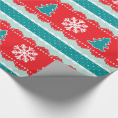 Papier Cadeau Motif rouge et turquoise de vacances de fête de (Coin)