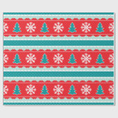 Papier Cadeau Motif rouge et turquoise de vacances de fête de (Plat)