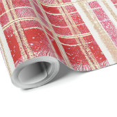 Papier Cadeau Motif rouge Gold Plaid N° 2 ID1009 (Coin rond)