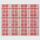 Papier Cadeau Motif rouge Gold Plaid N° 2 ID1009 (Plat)