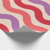 Papier Cadeau Motif rouge rose violet rétro Abstrait Waves (Coin)