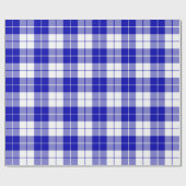 Papier Cadeau Motif Royal Blue and White Plaid|Grand| (Plat)