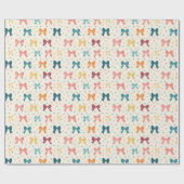 Papier Cadeau Motif ruban coquette à pois (Plat)