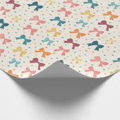 Papier Cadeau Motif ruban coquette à pois (Coin)
