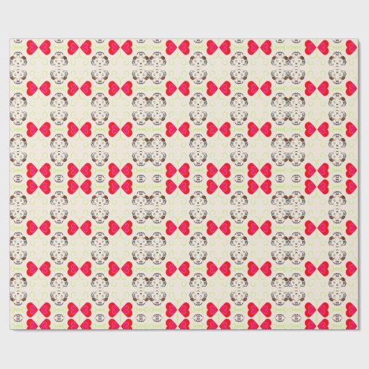 Papier Cadeau Motif Ruban Mignon (Plat)