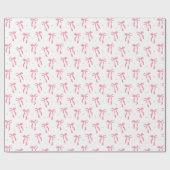 Papier Cadeau Motif Ruban Rose Blanc (Plat)