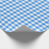 Papier Cadeau Motif Rustic Blue et White En vichy (Coin)