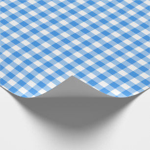 Papier Cadeau Motif Rustic Blue et White En vichy