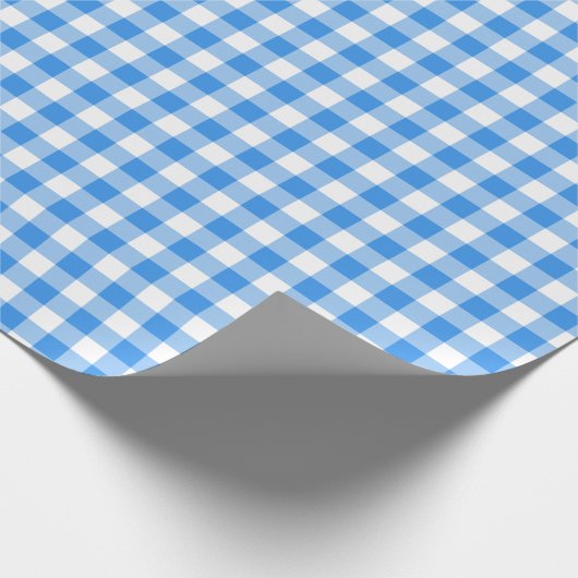 Papier Cadeau Motif Rustic Blue et White En vichy (Coin)