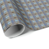 Papier Cadeau motif "Rustic Plaid Elegance" (Coin rond)