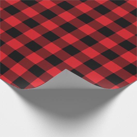 Papier Cadeau Motif Rustic Red Buffalo Check (Coin)