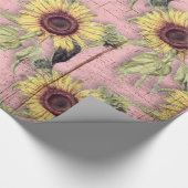 Papier Cadeau Motif rustique de tournesol d'automne (Coin)