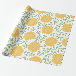 Papier Cadeau Motif rustique mignon de tournesols de pays
