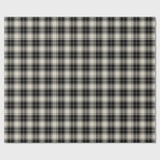 Papier Cadeau Motif rustique noir (Plat)