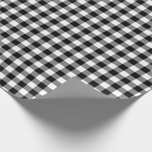 Papier Cadeau Motif rustique noir et blanc En vichy