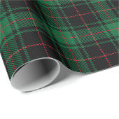 Papier Cadeau Motif rustique rouge rouge tartan noir (Coin rond)