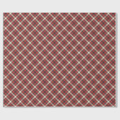 Papier Cadeau Motif rustique Tartan rouge saisonnier (Plat)