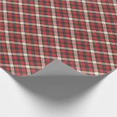 Papier Cadeau Motif rustique Tartan rouge saisonnier (Coin)