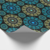Papier Cadeau Motif sacré bleu vert fractal (Coin)