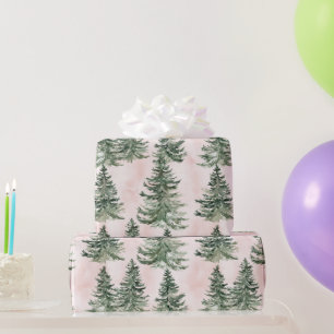 Papier Cadeau Motif Sage Green & Pine Rose