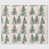 Papier Cadeau Motif Sage Green & Pine Rose (Plat)