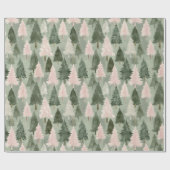 Papier Cadeau Motif Sage Green & Pine Rose (Plat)