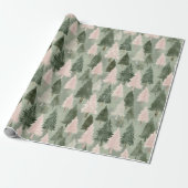 Papier Cadeau Motif Sage Green & Pine Rose (Déroulé)