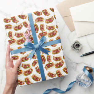 Papier Cadeau Motif sandwich au jambon