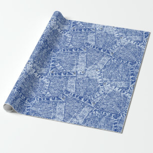 Papier Cadeau Motif sans couture Abstrait Denim Pockets 