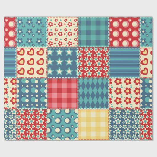 Papier Cadeau Motif sans couture. Arrière-groupe patchwork vinta (Plat)