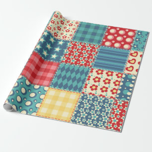 Papier Cadeau Motif sans couture. Arrière-groupe patchwork vinta
