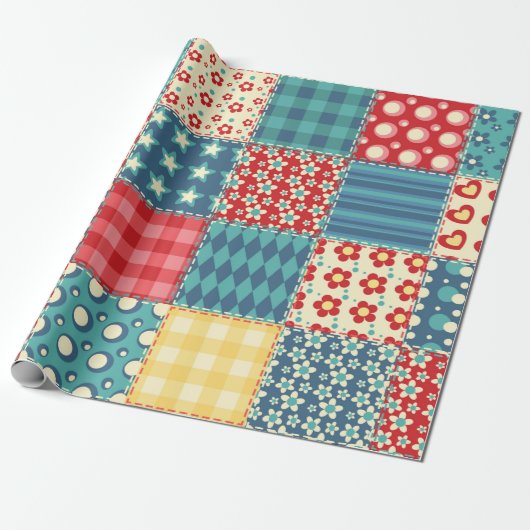 Papier Cadeau Motif sans couture. Arrière-groupe patchwork vinta (Déroulé)