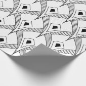 Papier Cadeau Motif sans couture art déco noir et blanc 3 (Coin)